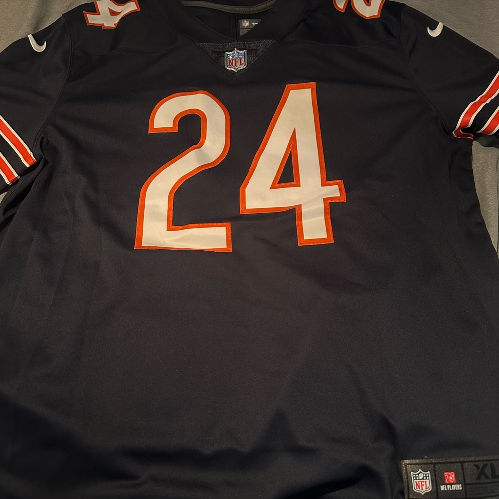 Black Football Jersey with Orange Accents - Picture 3 of 5